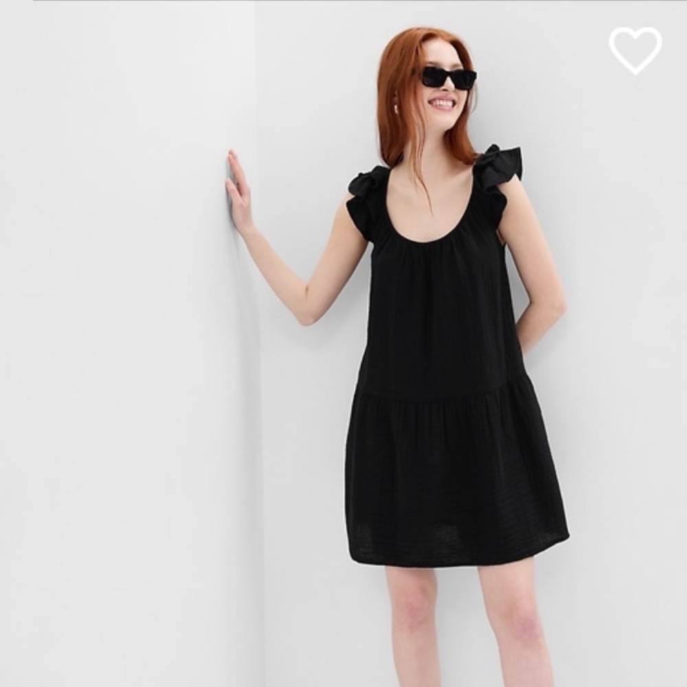 GAP NWT Crinkle Gauze Mini Dress - Black